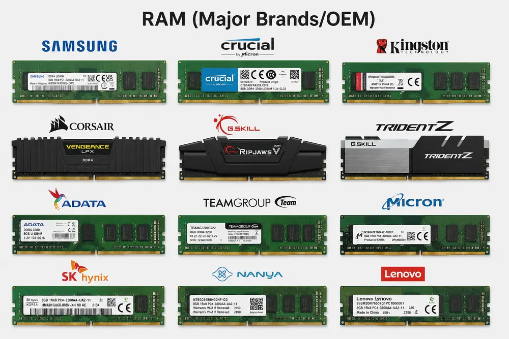 RAM (Major Brands/OEM)